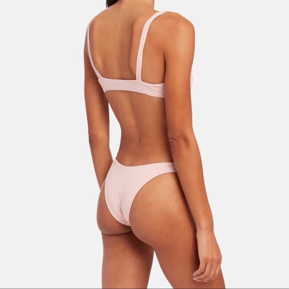 Vitamin A High Leg Bikini Bottom in Pink XS - Picture 2 of 4